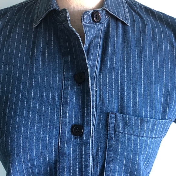 J Crew Striped Denim Dress Size 00 - Picture 2 of 6